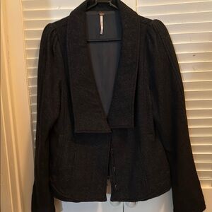 Free People Black Structured Blazer